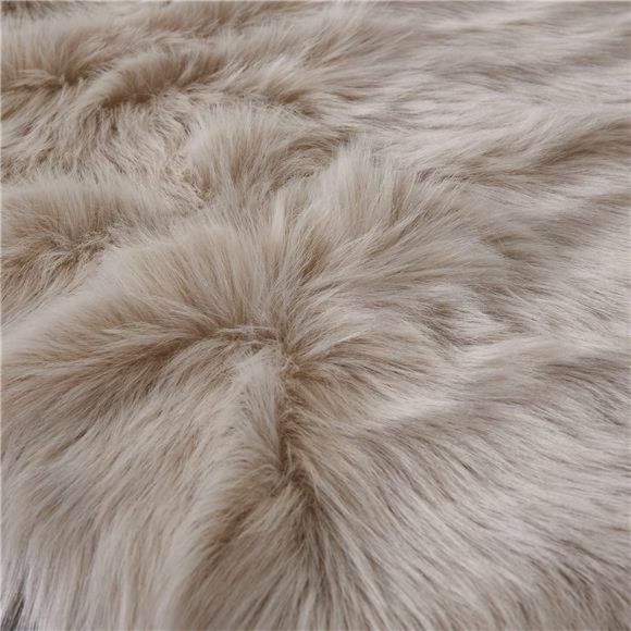 AreaRug FauxFur Sheepskin Beige for Home Bedroom,Fluffy Small Fuzzy Furry Shaggy - Picture 5 of 6